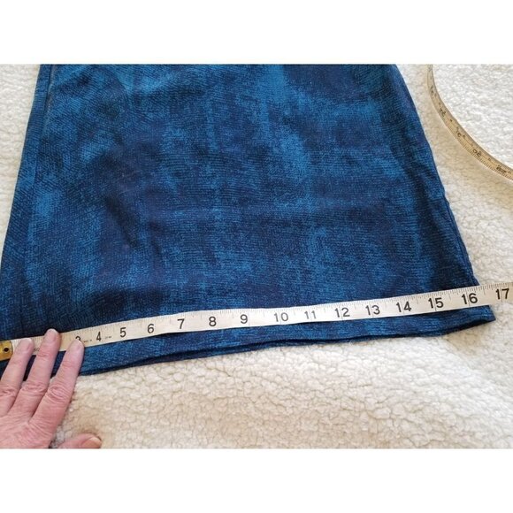 H by Halston Womens Petite Wide Leg Blue Patterned Rayon Crop Pants Sz 20WP - Picture 12 of 14